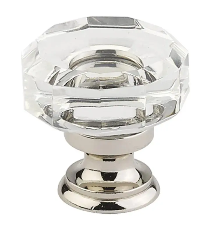 1.375 in. Lowell Crystal Cabinet Knob, French Antique Brass