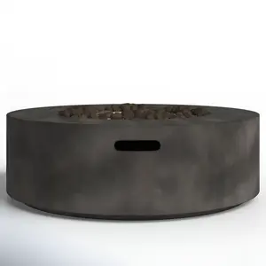 Rashid 12" H Fiber Reinforced Concrete Outdoor Fire Pit Table