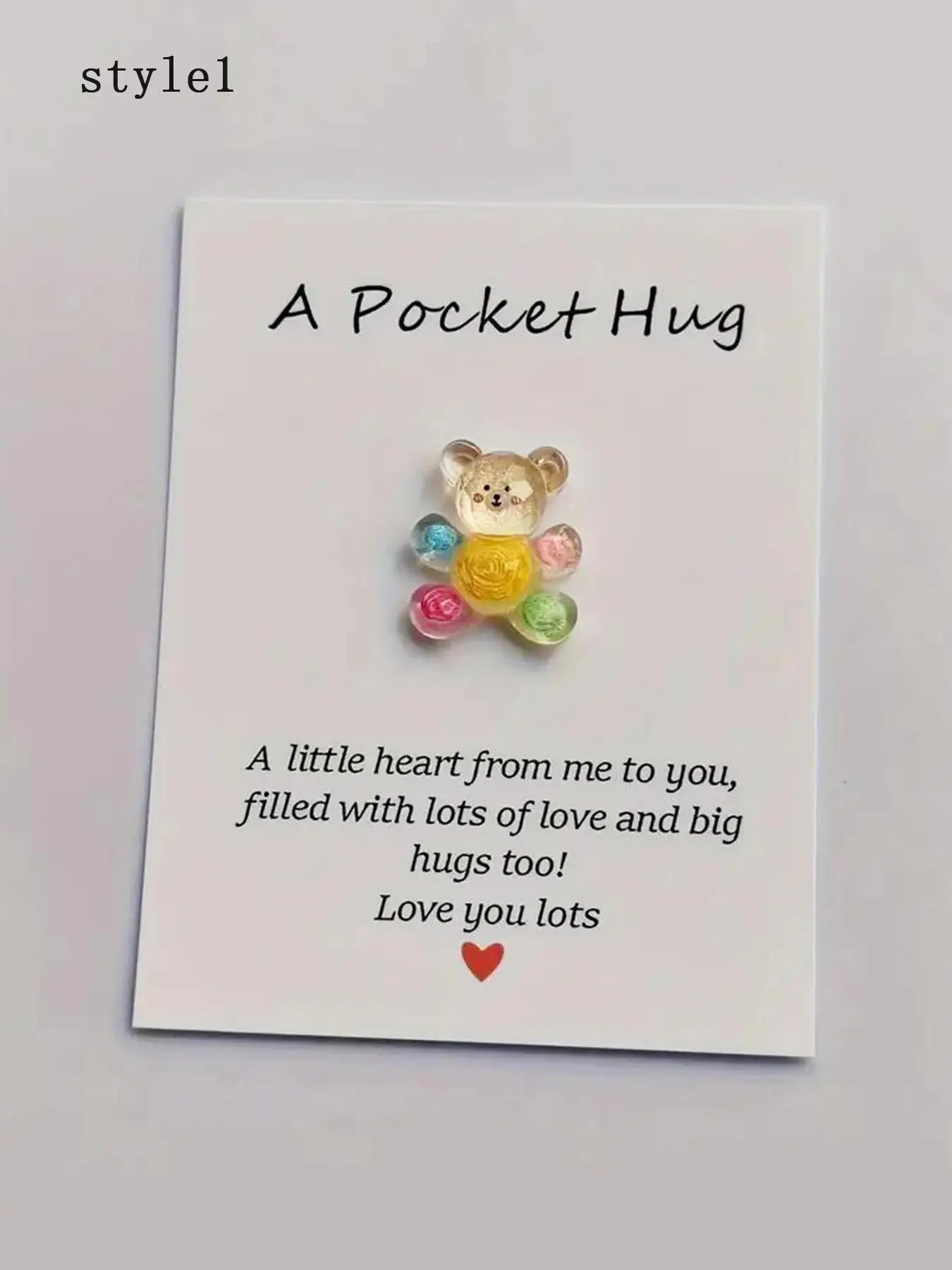 1pc Beautiful Pocket Embrace Cartoon Graffiti Bear Valentine's Day Birthday Decoration Greeting Card, Teenager Stuff, Cheap Stuff, Weird Stuff, Mini S