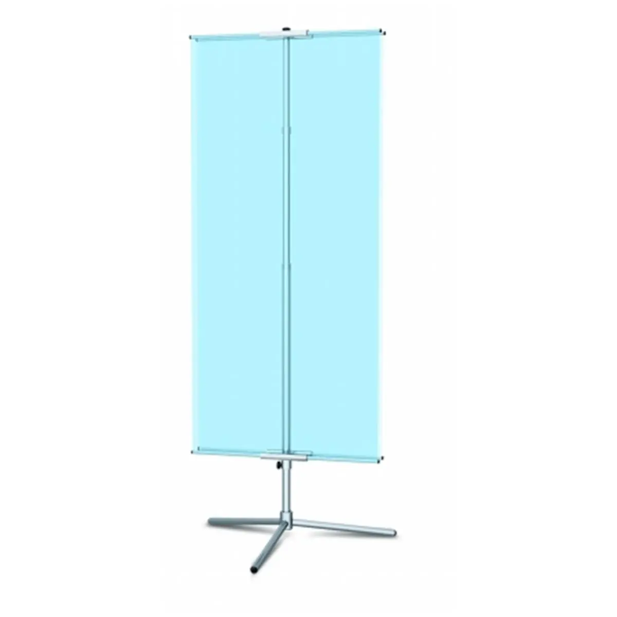 Testrite Visual Products  Classic Banner Stands 24 in. Classic Banner Stand with Travel Base- Silver