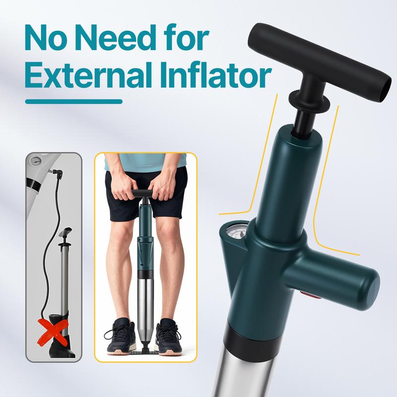 Manual High-Pressure Drain Cleaner Pump with Stainless Steel Snake & Free Gloves – No-Power Multi-Use Clog Remover for Toilet, Kitchen Sink, Bathroom & Floor Drains