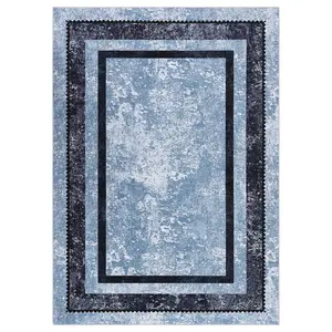 Washable Modern Rugs for Living Room Non-Slip,Low-Pile Soft Rug Minimalist Bordered Floor Carpet for Bedroom