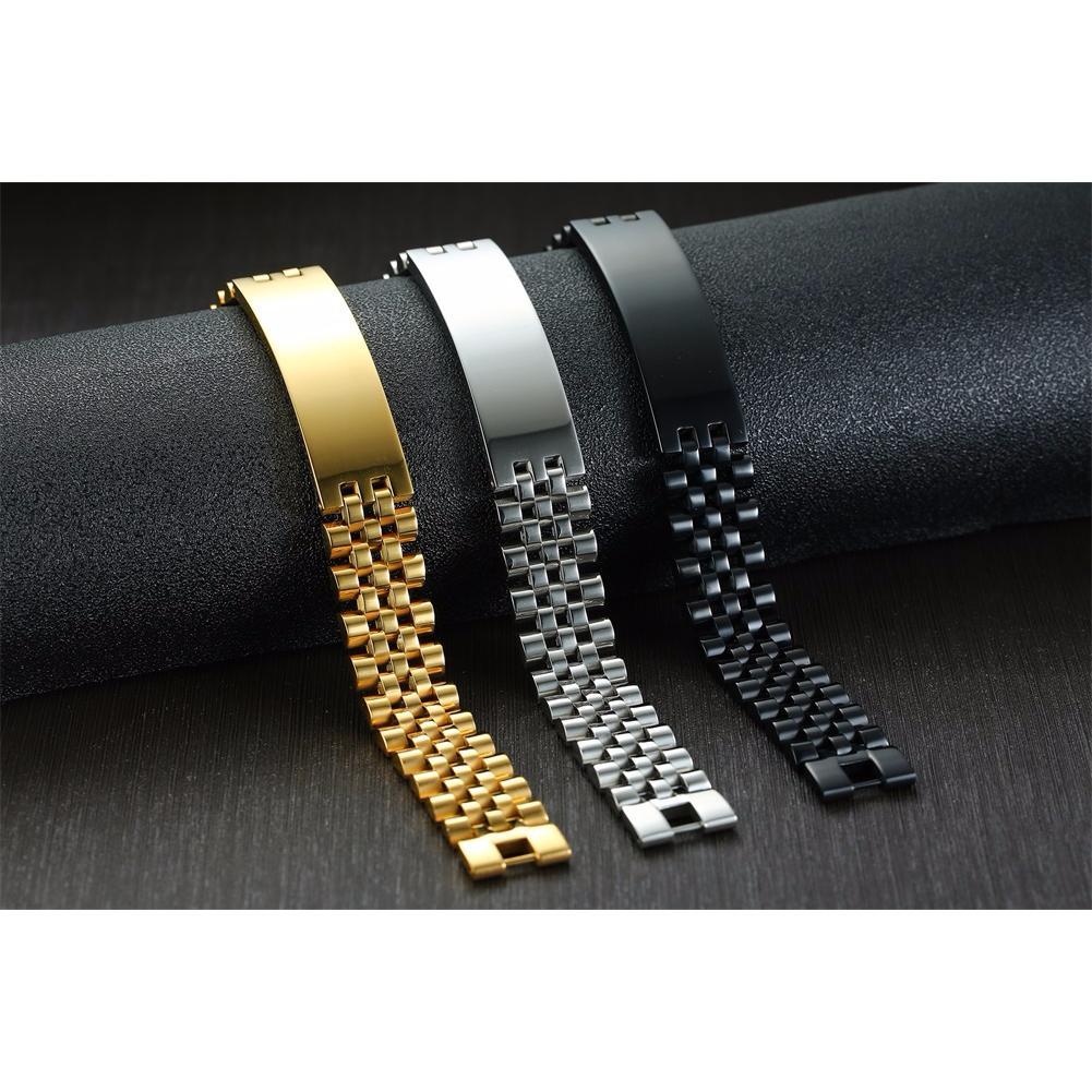 NOBLE BRACELET,MEN ROLLIE CHAIN LINK BRACELETS STAINLESS STEEL WATCHBAND WRISTBAND MEN LUXURY BAND JEWELRY