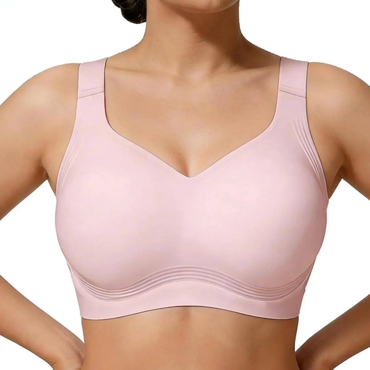EssElegance Back Smoothing Side Support Jelly Bra Women No Wire Seamless Shapewear Bralette Wide Straps Full Coverage Armpit Fat Control Office Gym Daily Wear Comfort Lingerie