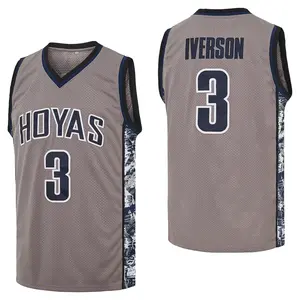 Men's #3 Georgetown Collegiate Athletic Stitched Retro Basketball Jersey Hoyas Bethel