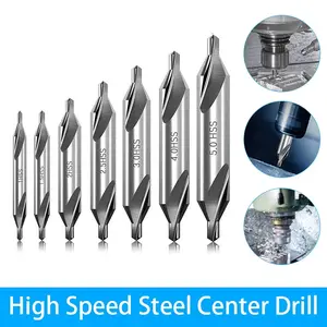 6-Piece Center Drill Bit Set, 60 Degree Core Drills for Metalworking, Electric Tool Accessories, Precision Cutting & Drilling Tools, Drill Bits Set