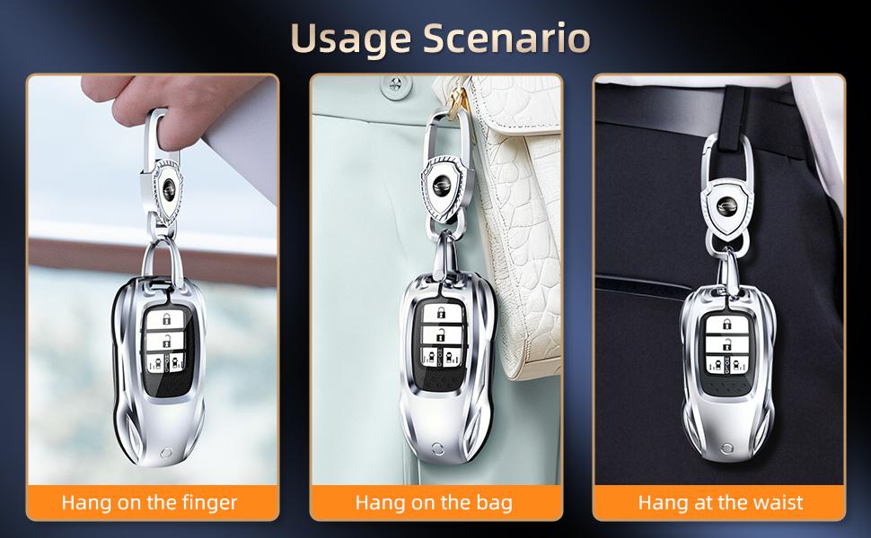 for Honda Key Fob Cover with Keychain - 2025 2024 2023 2022 2021 2016-2020 Civic Accord CR-V Pilot HR-V Ridgeline Odyssey Passport Key Fob Case Protector (Classic Black,For Honda-B)