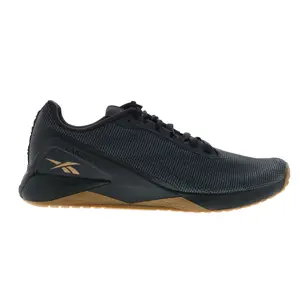 Reebok Nano X1 Grit Mens Black Canvas Lace Up Athletic Cross Training Shoes
