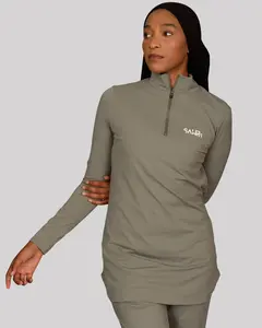 Fitted Training Top 1/4 Zip - Gray