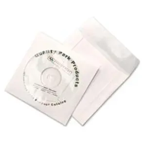 Quality Park Products  CD-DVD Sleeves- Moisture-Tear Resistant- 4-.88in.x5in.- White