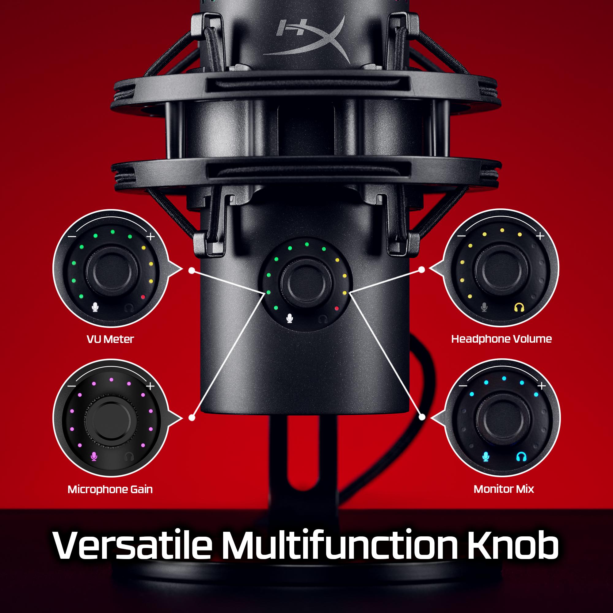 HyperX QuadCast 2 S USB Microphone with RGB Lighting, Tap-to-Mute Sensor, and Multifunction Knob for Enhanced Gaming Experience HyperX QuadCast 2 S USB Microphone with RGB Lighting, Tap-to-Mute Sensor, and Multifunction Knob for Enhanced Gaming Experience