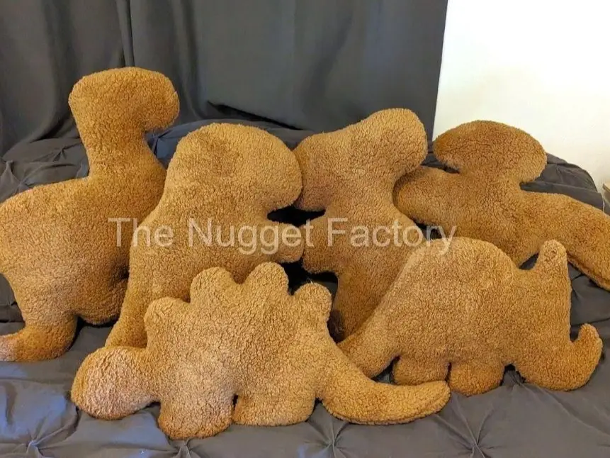 THREE PACK Nugget Set, 3 Piece Nugget, Dino Nugget Plush, Pillow Set, Dinosaur Nugget, Nugget Pillow, Cozy Nugget Plush, T Rex Décor,  Stegosaurus Décor, Dino Décor, Chicken Nugget Pillow, Nugget Couch Pillow, Dinosaur Nugget Stuffed Animal, Soft