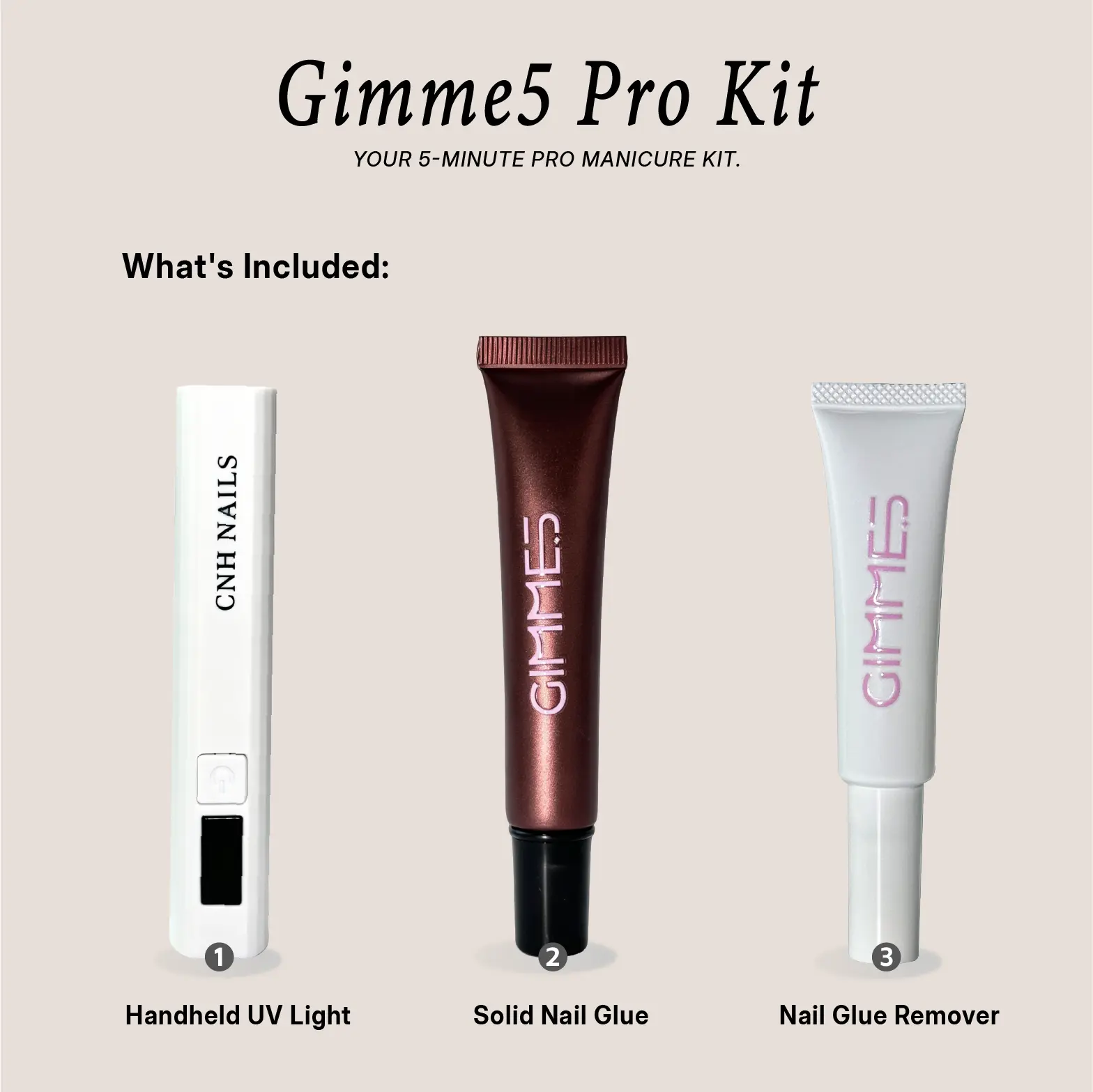 Gimme5 Solid Nail Glue Pro Kit - Professional Nail Adhesive & Supplies for Art Decoration