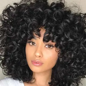 Bouncy Teased Afro Wig Natural Looking Big Curly Frizz Free Volumized Texture Synthetic Hair Wig Breathable Scalp Comfort Daily Party Festival Wear