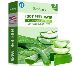 Aloe Vera Foot Peeling Mask, Baby Feet Exfoliating Peel for Dead Skin Removal& Moisturizing Care, Dry Cracked Heels Relief, Softening Rough Feet Spa Socks, 3 Pairs Pack(Unisex)