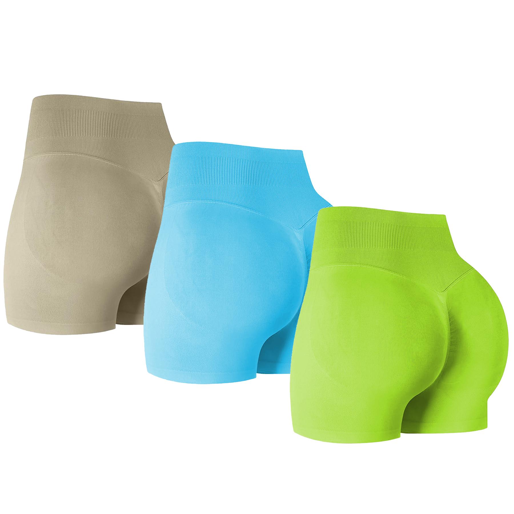 Women's Scrunch Butt Lifting Workout Shorts - High Waisted Seamless Booty Biker Shorts for Gym, Running & Squat