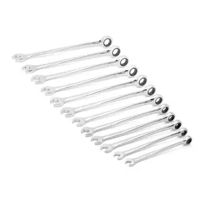 GearWrench 85888 12 Pc. 72-Tooth 12 Point XL X-Beam Ratcheting Combination Metric Wrench Set
