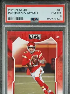 Panini 2021 Playoff #81 Patrick Mahomes II PSA 8 Near Mint Football Card Pack Attribute NM-MT 100737324