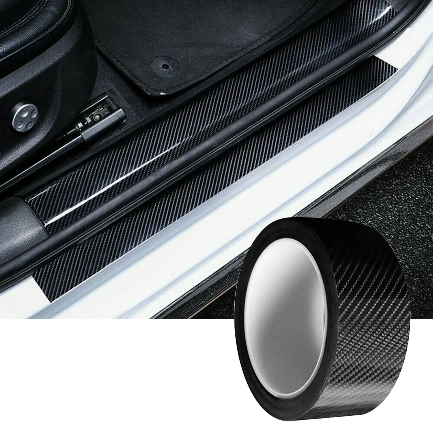 Upgraded Carbon Fiber Wrap,Door Sill Protector, Car Door Protector Edge Guards,Vinyl Wrap,Paint Prrs,Truck,SUV,Motorcycle otection Film for Car Car Decals Car Door Trim Sticker Car Accessories Women