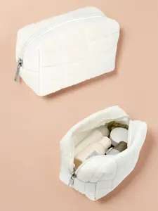 Solid Large Capacity Makeup Bag, Portable Zipper Cosmetic Storage Bag, Fashion Makeup Organizer Pouch for Women, for Fall, Travel Cosmetic Bag