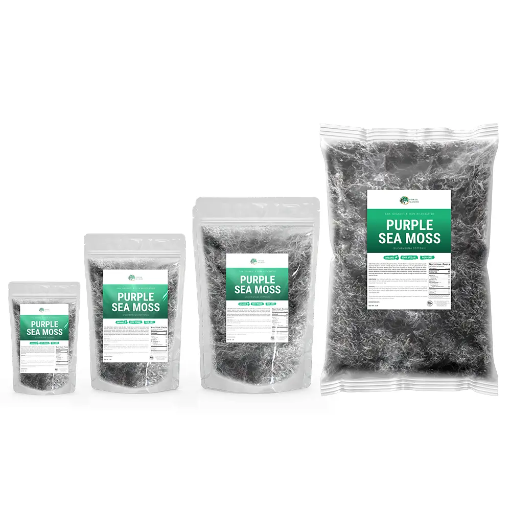 Purple Sea Moss by Official Sea Moss LLC - Nutrient-Dense Ingredient for Various Dishes - Dried, Vitamin