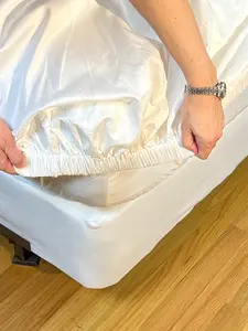 Effortless Bedding Standard Size Semi-Fitted Top Sheet 100% Certified Giza Egyptian Cotton Extra-Long Staple (ELS) 500 Thread Count Sateen