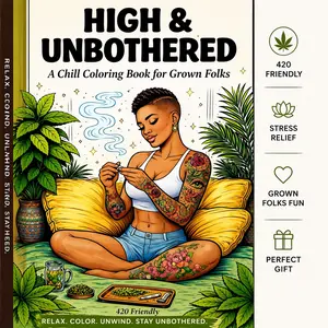 Adult Coloring Book for Stress Relief & Self-Care, 420-Friendly Quiet Grown Folk Coloring Pages for Chill Nights & Good Vibes