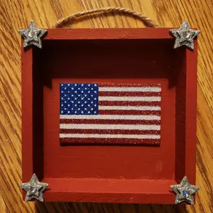 Handmade Small American Flag Shadowbox  Open Display