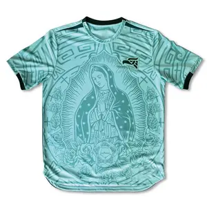 2025 Mexico Guadalupe Pink/White/Mint Color Soccer Jersey, Unisex Soccer Jersey For Couple Matching, Vintage Streetwear Soccer Jersey, Perfect Gifts, Sports Top, Gym Athletic Clothes
