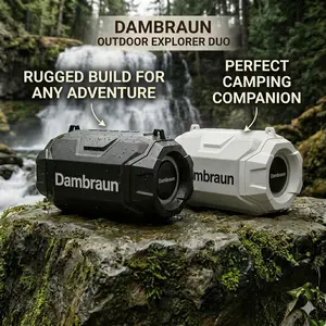 Dambraun Rugged Outdoor Bluetooth Speaker - Waterproof & Dustproof Wireless Speaker, Long Battery Life, Powerful Bass Portable Speaker for Camping & Hiking Audio
