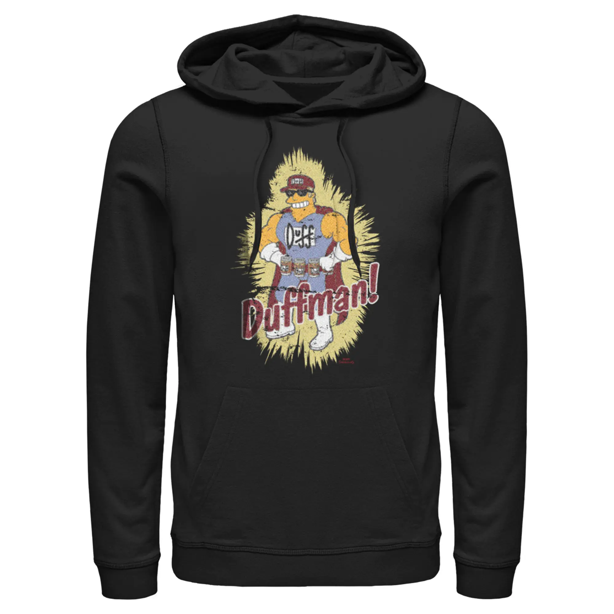 Men's The Simpsons Distressed Duffman Portrait Pull Over Hoodie
