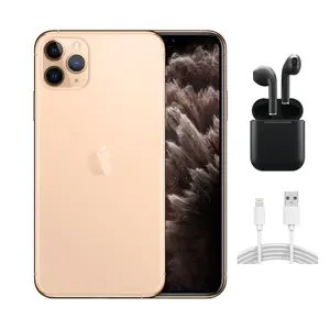 Refurbished iPhone 11 Pro Max (Unlocked)-Excellent Condition with Wireless Earbuds & 1 Year Warranty  A2161