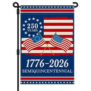 250th Anniversary America Garden Flag, 250 Anniversary USA Flag 1776-2026 Commemorative Patriotic 250 Years Banner 4th of July Yard Sign Double-Sided Waterproof Garden Flag 12x18 Inch