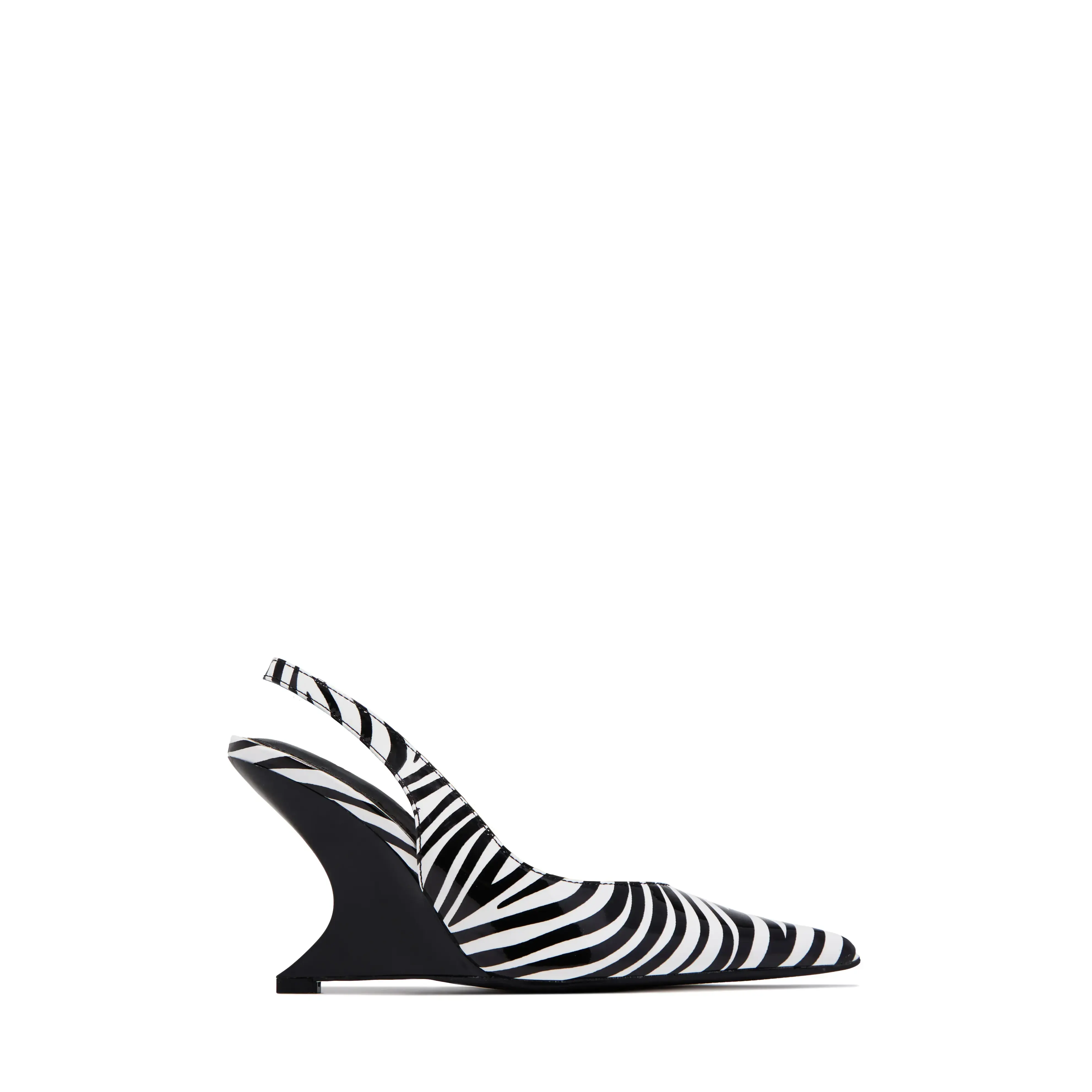 Kayla Wedge Slingback Heels - Zebra