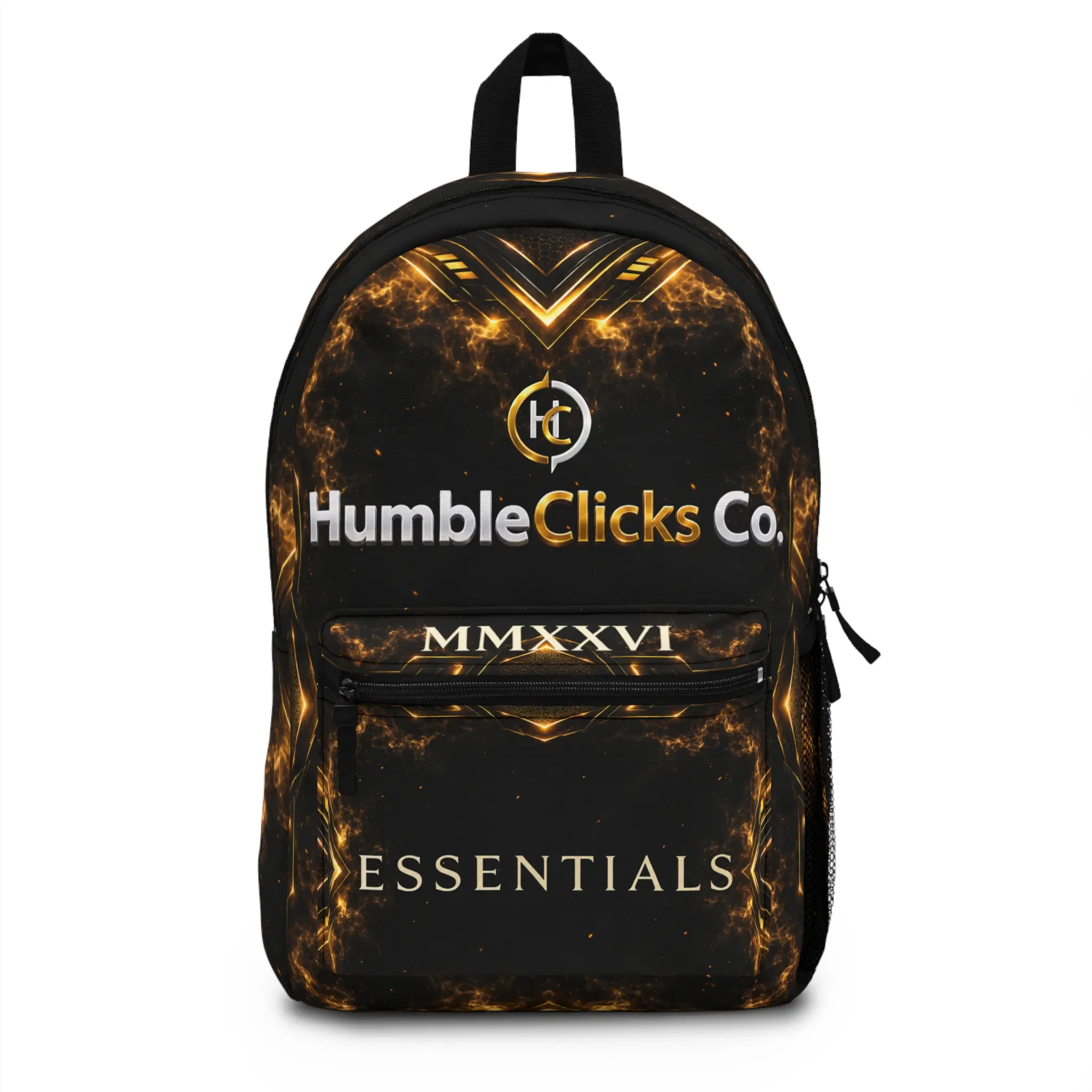 HumbleClicks Co. | Essentials 2026 Collection | Logo Backpack | MMXXVI Essentials Fire Marble