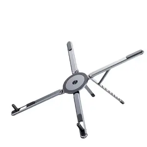 3-in-1 Magnetic Phone Tablet Laptop Stand & Tripod, Heavy Duty Aluminum Foldable Portable Multi-Purpose Easel Stand. With Selfie Stick Mode, Compatible with iPhone & All Devices. Adjustable Aluminum Laptop Stand with Silicone Pad, Foldable Portable Holder