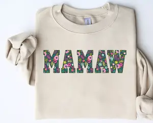 Mamaw Floral shirts, Grandma sweatshirt, Mother's Day Gift for Mom, Grandmom 2025, Custom name Tee, Mommy Gift, Gigi Flower top, Nana Mimi