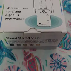 1200Mbps WiFi Extender – Dual Band 5G Booster, 1000㎡ Coverage, 4 Antennas, Supports 60+ Devices, AP Mode & Ethernet Port