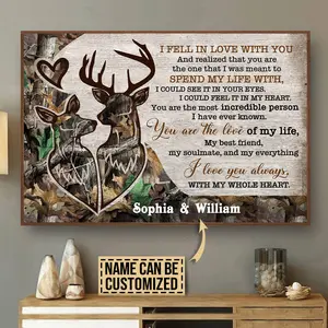 Custom Hunting Poster, Poster "Til' The Deer Quit Roaming I Will Always Love You", Personalized Couple Gift, Hunting And Fishing Day Decor