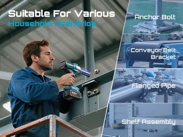 Upgraded 1200N.m(885ft-lbs) Brushless Impact Wrench 1/2", Seesii Cordless Impact Wrench with One Battery, Six Sockets, Quick-Change Chuck- Heavy Duty Power Tool for Professional Mechanics & DIY Enthusiasts, Black Friday Deals