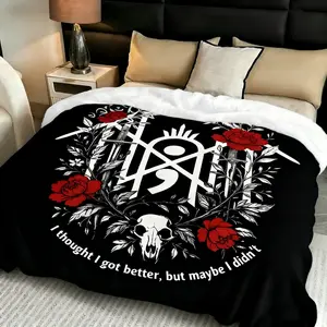 Sleep Token Flannel Blanket With Band Aesthetic Dark Soft Warm Band Flannel Blankets 60x80 inches Cozy Comfort Ideal For Couch Sofa Bed Farmhouse Home Decor Picnic Gym Yoga Table Cloth Travel