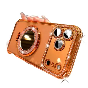 Glitter Mirror Magnetic Holder Rhinestone Luxury Protective Case