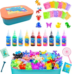 Mothers Day Gift Water Squishy Magic Kit for Kids: 10 Color DIY Water Fairy Gel Elf Maker Sensory Creative Activities 3D Ocean Animal Mold - Art and Craft Toys for Kid Ages 4-8 Boys Girls Birthday