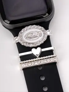 Sparkling Rhinestone Decorated Watch Band Decoration Ring, Virgin Mary Watch Band Decorations for Apple Watch Bands Accessories Series, Exquisite Watch Accessories for Birthday Gift, Smart Watch Accessories