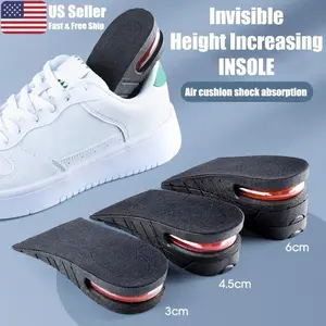 Invisible Height Increase Heel Lift Inserts, Adjustable Height PVC Material Footwear Pads, Men/Women 1 Size Fits US Size Shoe Accessories