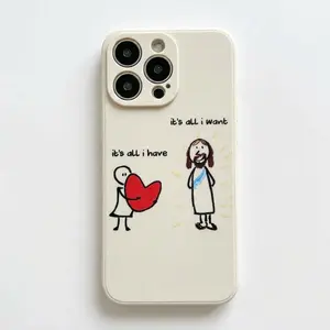 Christian Personalized Protective Phone Case with Minimalist Jesus Quotes & Illustrations, Full-Coverage TPU Accessory, Scratch-Resistant Protector for iPhone 11, 12 Pro, 13, 14, 15 Plus, 16 17 Pro Max