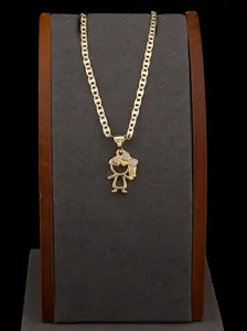 Girl charms in gold plated, including 18 or 24 inch chain