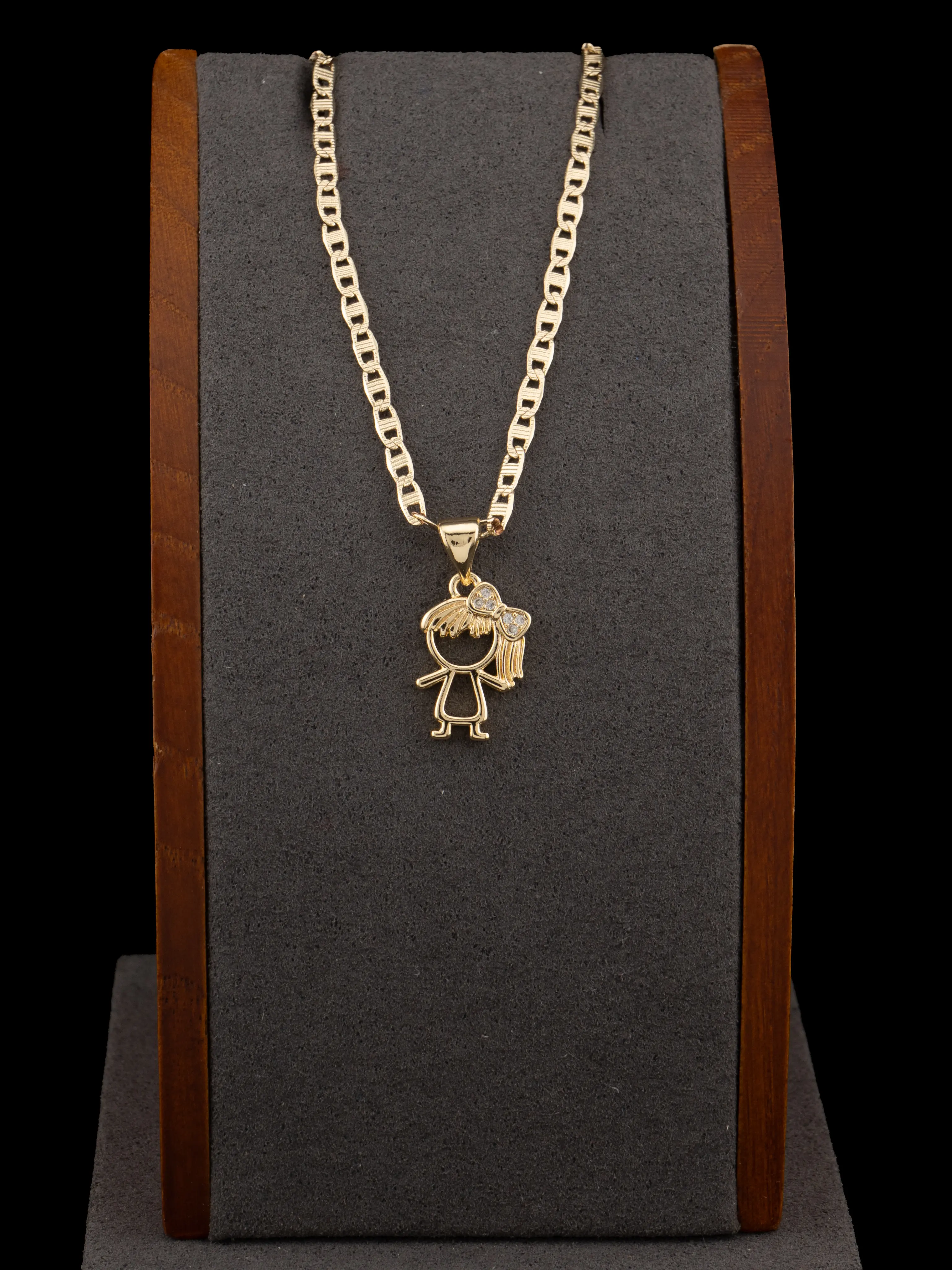 Girl Silhouette Charm Necklace, Minimalist Gold-Plated Pendant with a Luxe Touch, Tarnish-Resistant Finish, Choice of 18 or 24 Inch Chain, Gold-Plated Metal Charm, Luxe Touch, Minimal Profile, Easy To Style