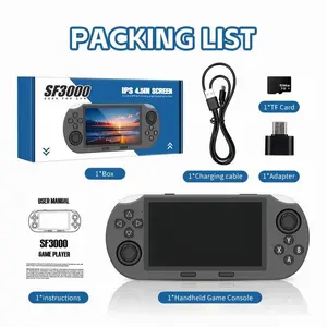 SF3000 Retro Handheld Game Console, 4.5-Inch IPS Screen, 3000mAh Battery, 64GB TF Card, Compact Portable Design with Game Cables, Cool Gadget Gift for Boys, Outdoor Gaming Accessory