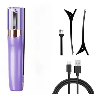 The ergonomic handle of the women's charging split hair trimmer, a Multifunctional hair trimmer with 2-in-1 hair cutting and split hair removal device, designed in pink and black, is perfect for damaged hair. The split hair trimmer can achieve salon quali